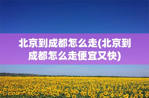 北京到成都怎么走(北京到成都怎么走便宜又快)
