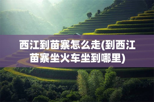 西江到苗寨怎么走(到西江苗寨坐火车坐到哪里)