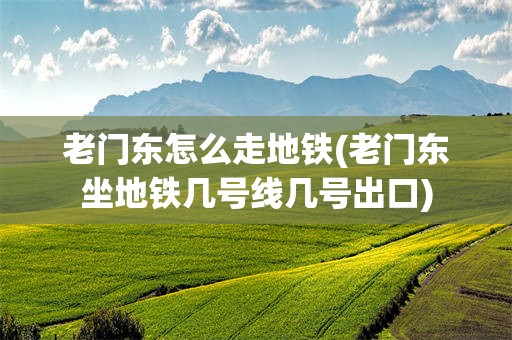 老门东怎么走地铁(老门东坐地铁几号线几号出口)