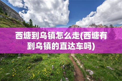 西塘到乌镇怎么走(西塘有到乌镇的直达车吗)