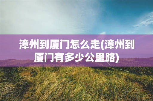 漳州到厦门怎么走(漳州到厦门有多少公里路)