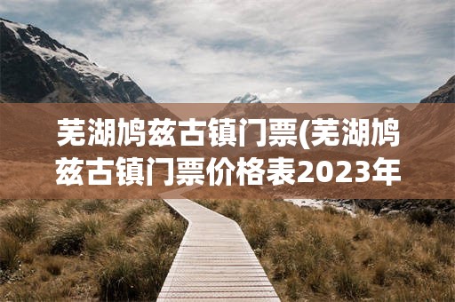 芜湖鸠兹古镇门票(芜湖鸠兹古镇门票价格表2023年)