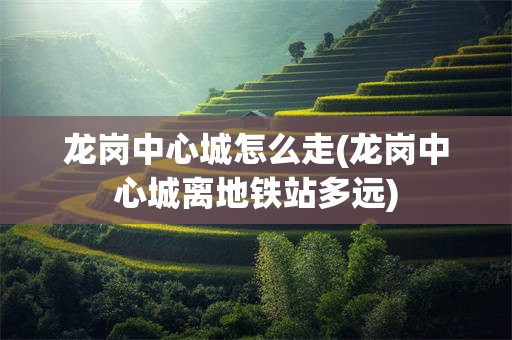 龙岗中心城怎么走(龙岗中心城离地铁站多远)