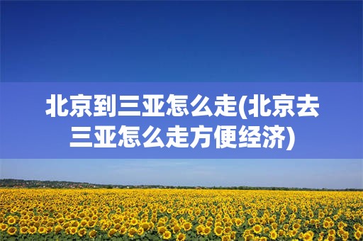 北京到三亚怎么走(北京去三亚怎么走方便经济)