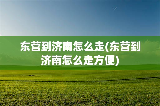 东营到济南怎么走(东营到济南怎么走方便)