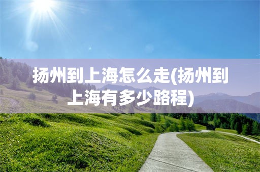 扬州到上海怎么走(扬州到上海有多少路程)