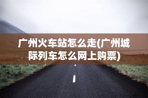 广州火车站怎么走(广州城际列车怎么网上购票)
