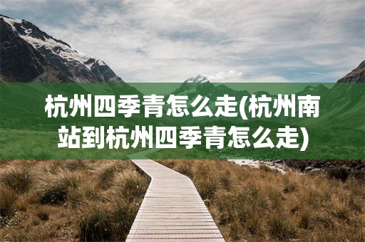 杭州四季青怎么走(杭州南站到杭州四季青怎么走)