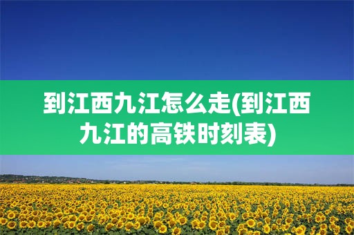 到江西九江怎么走(到江西九江的高铁时刻表)