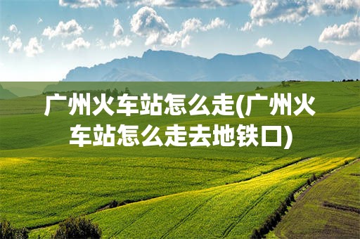 广州火车站怎么走(广州火车站怎么走去地铁口)