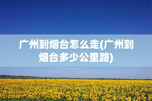 广州到烟台怎么走(广州到烟台多少公里路)