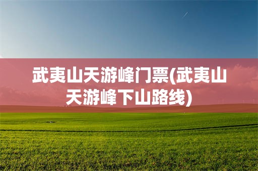 武夷山天游峰门票(武夷山天游峰下山路线)