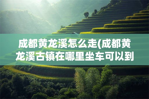 成都黄龙溪怎么走(成都黄龙溪古镇在哪里坐车可以到达)