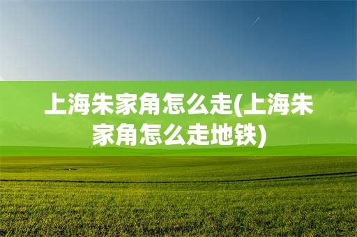 上海朱家角怎么走(上海朱家角怎么走地铁)