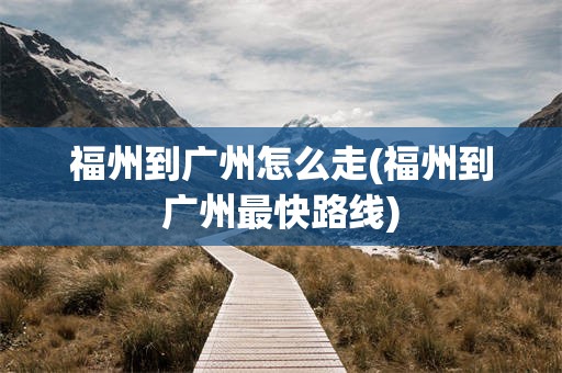 福州到广州怎么走(福州到广州最快路线)