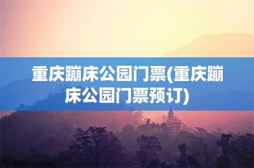 重庆蹦床公园门票(重庆蹦床公园门票预订)