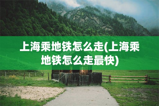 上海乘地铁怎么走(上海乘地铁怎么走最快)