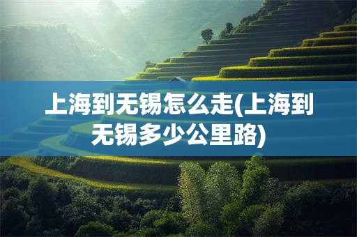 上海到无锡怎么走(上海到无锡多少公里路)