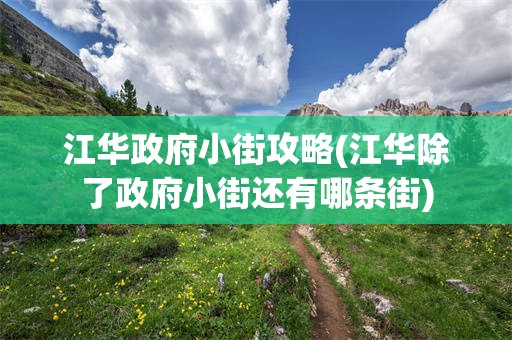 江华政府小街攻略(江华除了政府小街还有哪条街)