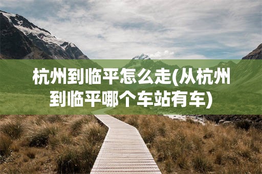 杭州到临平怎么走(从杭州到临平哪个车站有车)