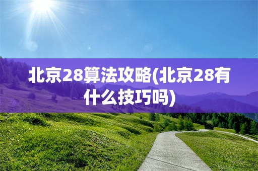 北京28算法攻略(北京28有什么技巧吗)