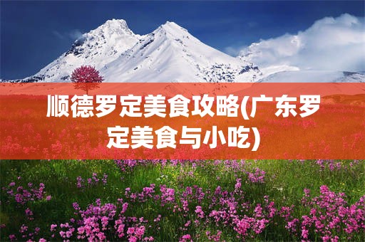 顺德罗定美食攻略(广东罗定美食与小吃)