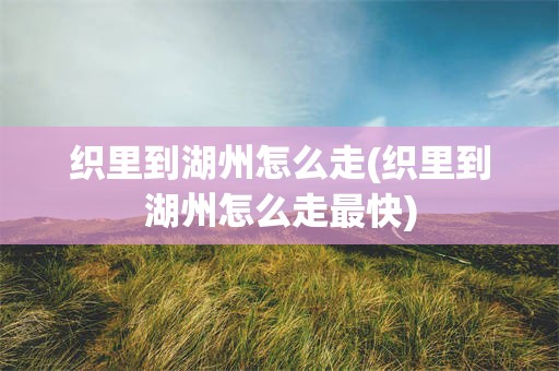 织里到湖州怎么走(织里到湖州怎么走最快)