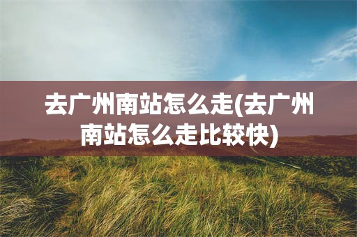 去广州南站怎么走(去广州南站怎么走比较快)