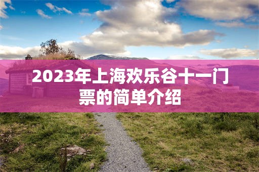 2023年上海欢乐谷十一门票的简单介绍
