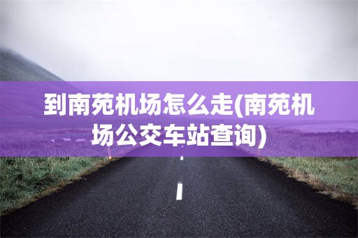 到南苑机场怎么走(南苑机场公交车站查询)