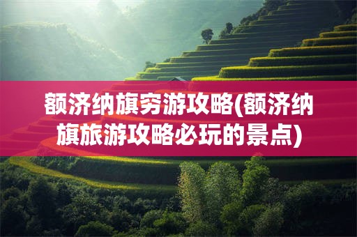 额济纳旗穷游攻略(额济纳旗旅游攻略必玩的景点)