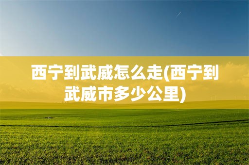 西宁到武威怎么走(西宁到武威市多少公里)