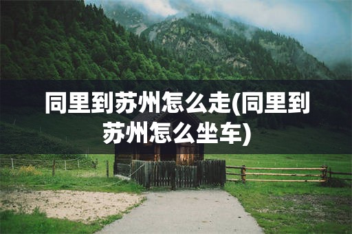 同里到苏州怎么走(同里到苏州怎么坐车)