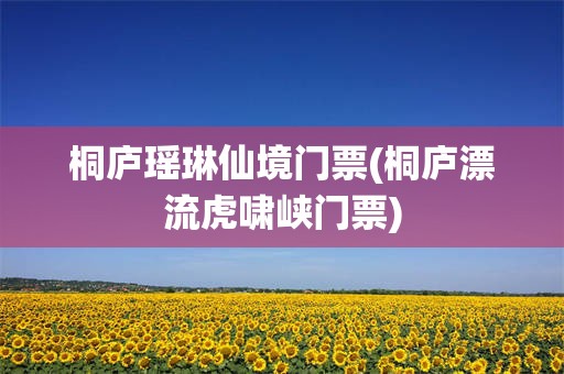 桐庐瑶琳仙境门票(桐庐漂流虎啸峡门票)