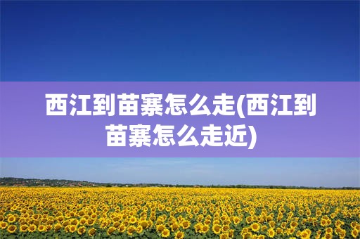 西江到苗寨怎么走(西江到苗寨怎么走近)