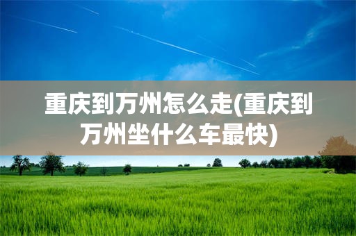 重庆到万州怎么走(重庆到万州坐什么车最快)