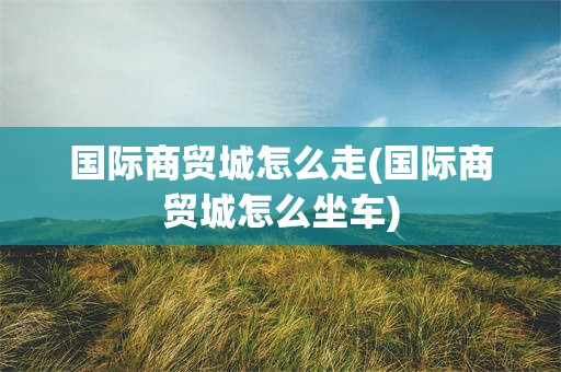 国际商贸城怎么走(国际商贸城怎么坐车)