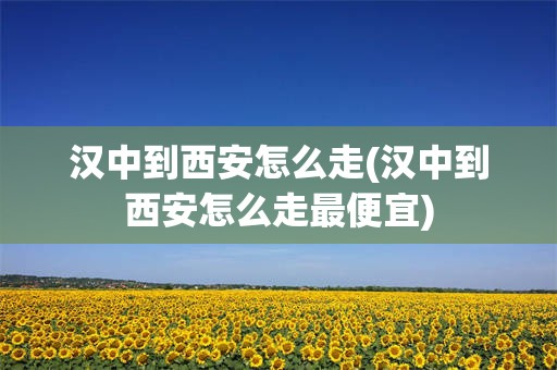 汉中到西安怎么走(汉中到西安怎么走最便宜)