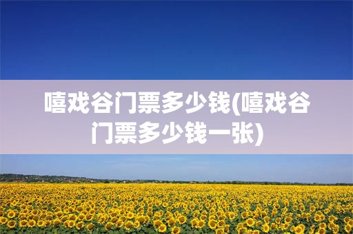嘻戏谷门票多少钱(嘻戏谷门票多少钱一张)