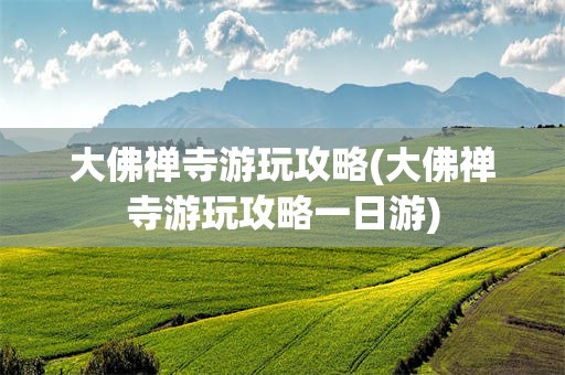 大佛禅寺游玩攻略(大佛禅寺游玩攻略一日游)