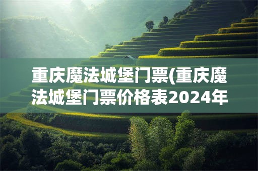 重庆魔法城堡门票(重庆魔法城堡门票价格表2024年最新消息)