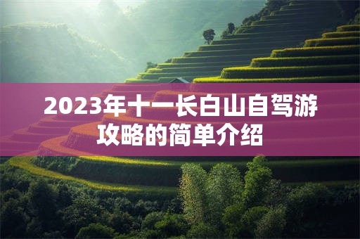 2023年十一长白山自驾游攻略的简单介绍