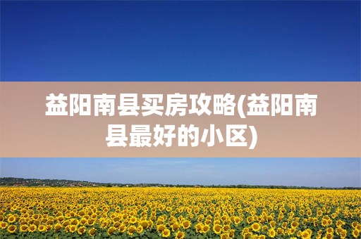 益阳南县买房攻略(益阳南县最好的小区)