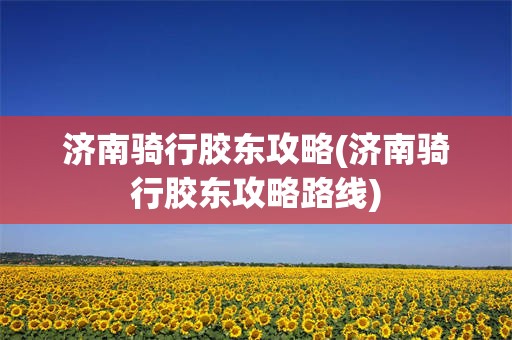 济南骑行胶东攻略(济南骑行胶东攻略路线)