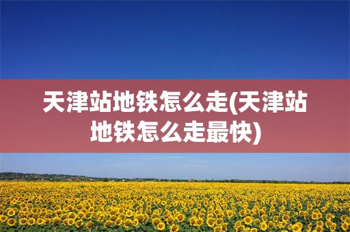 天津站地铁怎么走(天津站地铁怎么走最快)