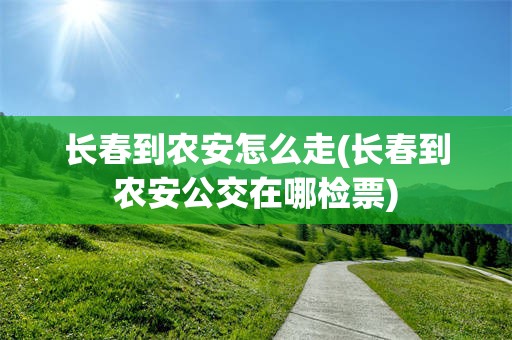 长春到农安怎么走(长春到农安公交在哪检票)