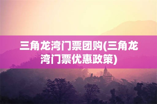 三角龙湾门票团购(三角龙湾门票优惠政策)