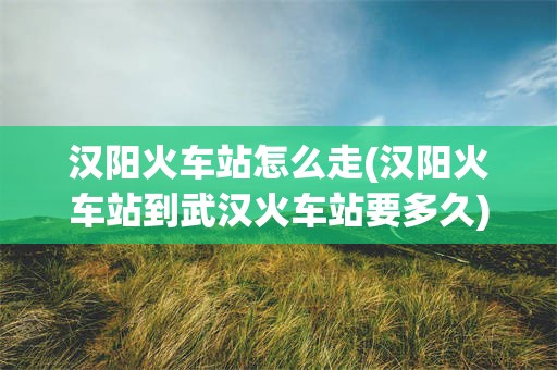 汉阳火车站怎么走(汉阳火车站到武汉火车站要多久)