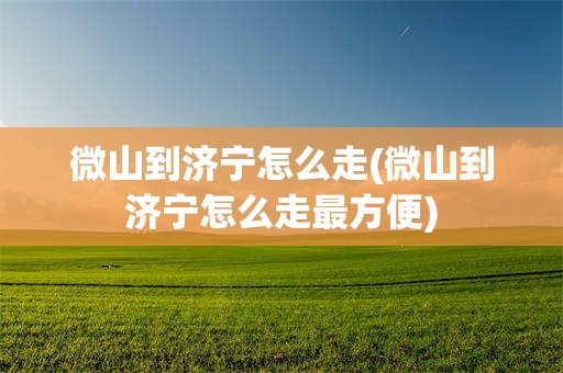 微山到济宁怎么走(微山到济宁怎么走最方便)