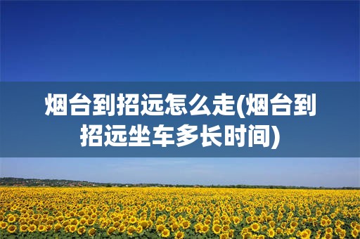 烟台到招远怎么走(烟台到招远坐车多长时间)